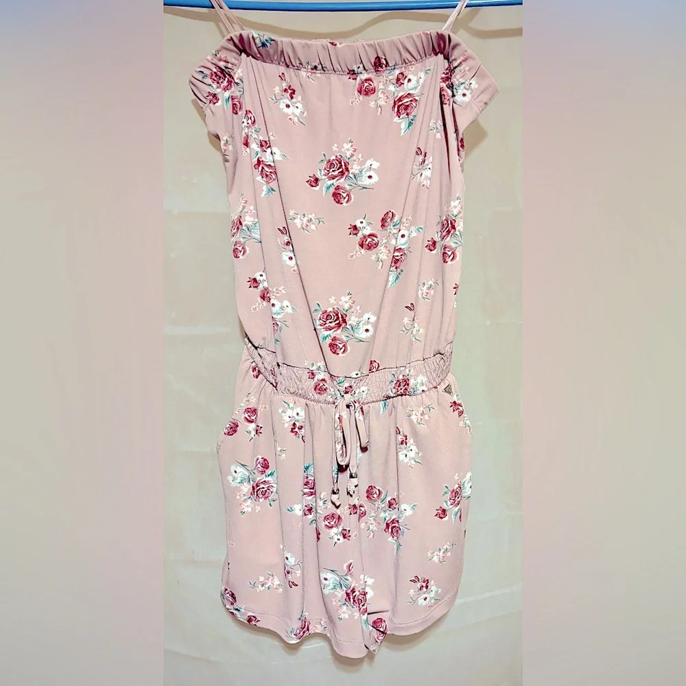 Guess-Floral Print On Blush-Tube Top-Romper-Size Small - Picture 4 of 8